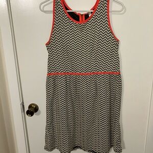 Xhilaration Sleeveless Chevron Dress with Orange Trim